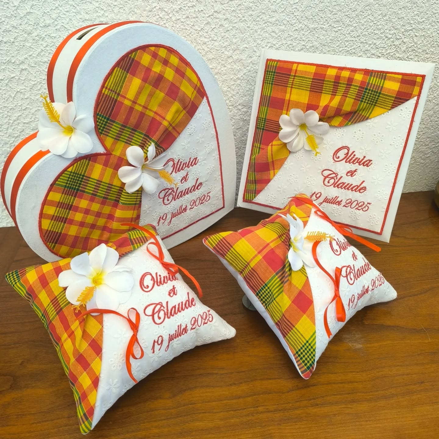 Ensemble de mariage personnalisé – Thème Antilles / Madras